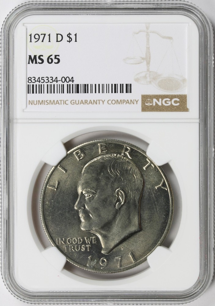 1971-D $1 Eisenhower Dollar NGC MS65