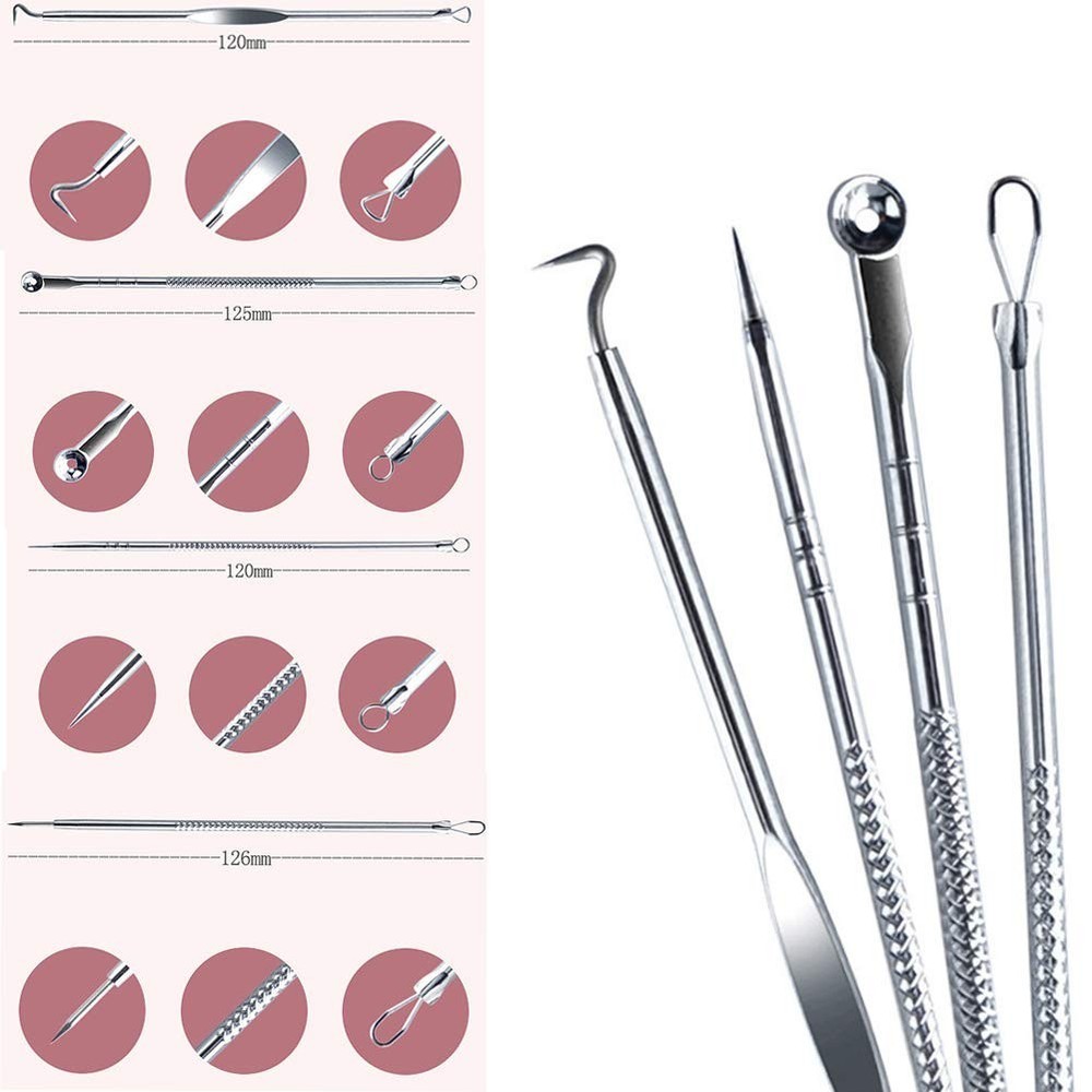 Professional Blackhead Remover Tool Kit - Acne Needle & Tweezer Extractor