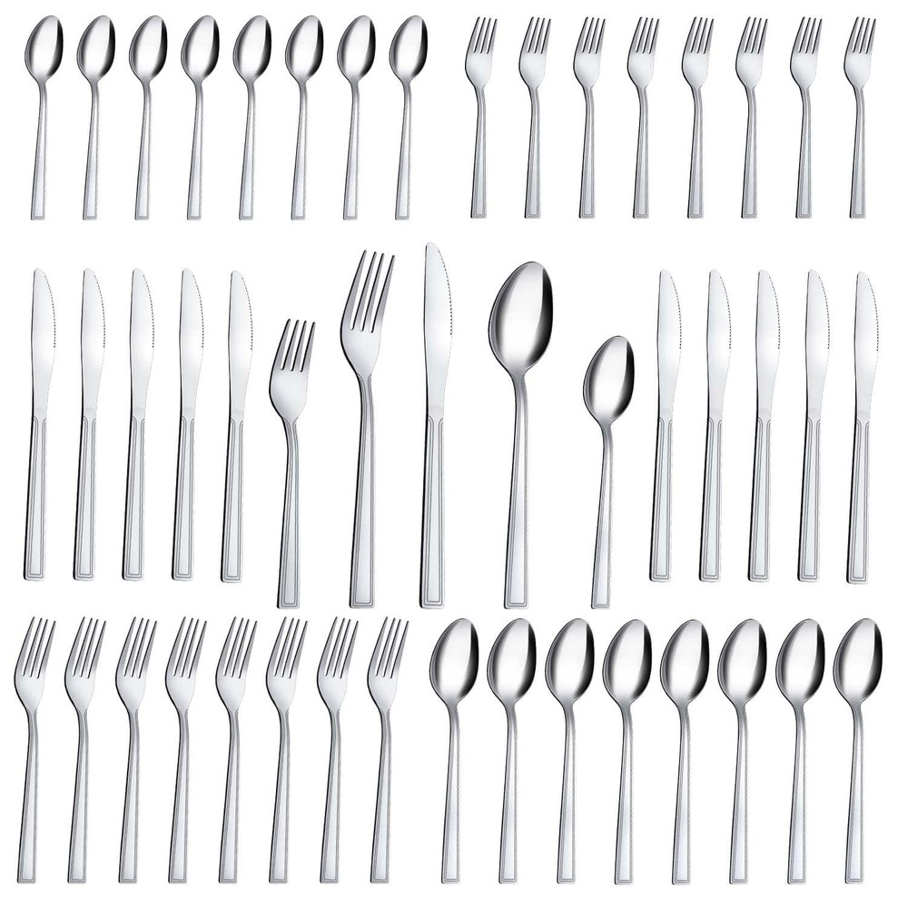 Silverware Set, 40-piece Silverware Set for 8, Stainless Steel Flatware Set, ...