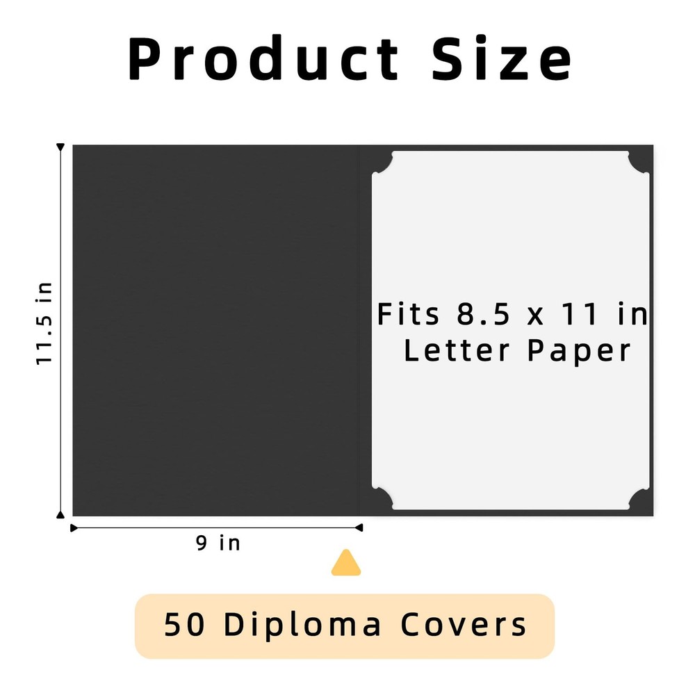 HAUTOCO 50 Pcs Certificate Holders, Black Diploma Folders Document