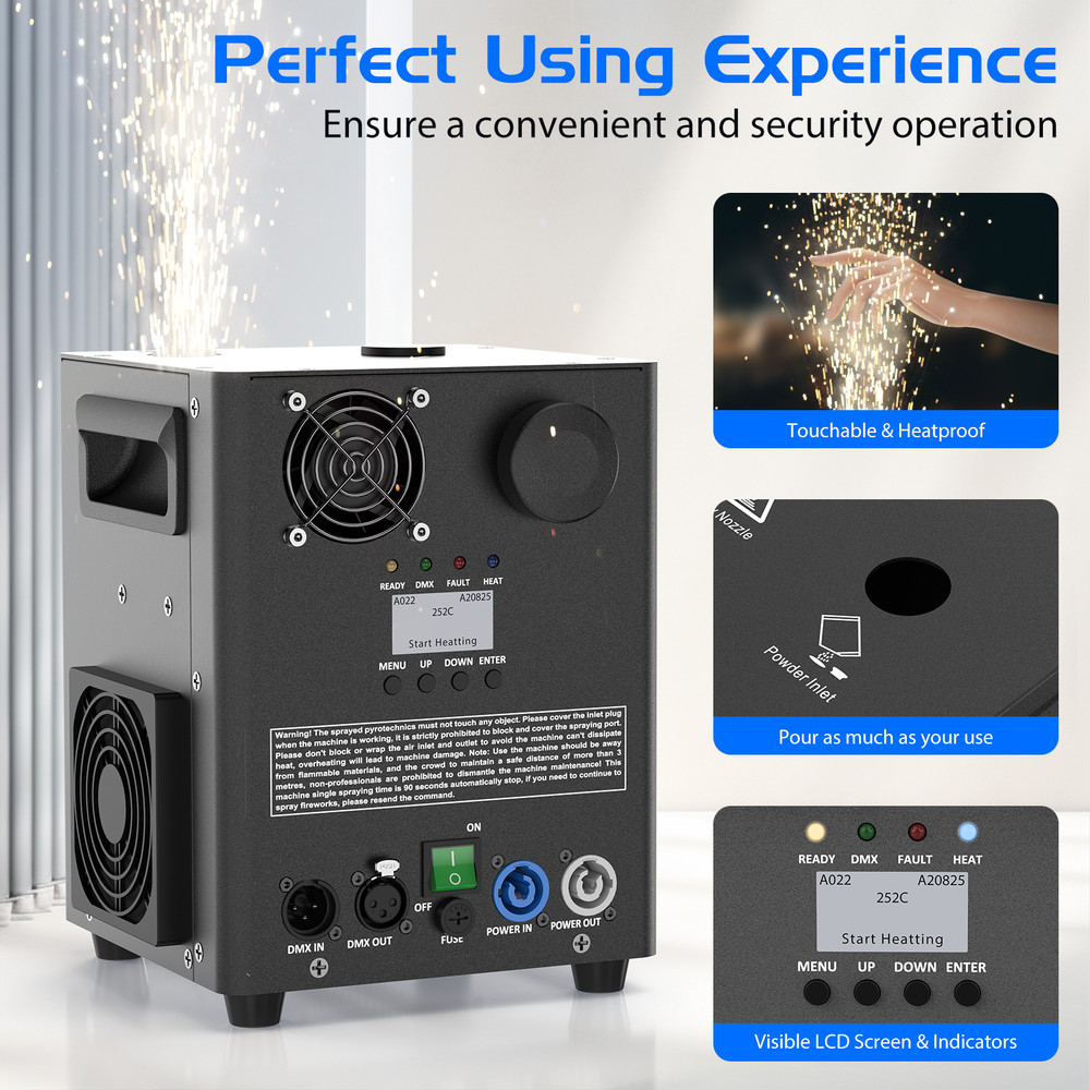 1200W Cold Spark Machine Stage Effect DMX Firework Machine Event Wedding Show