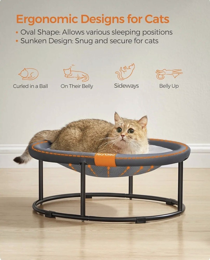 FEANDREA Cat Bed, Cat Perch, Breathable with Removable Washable Materials!