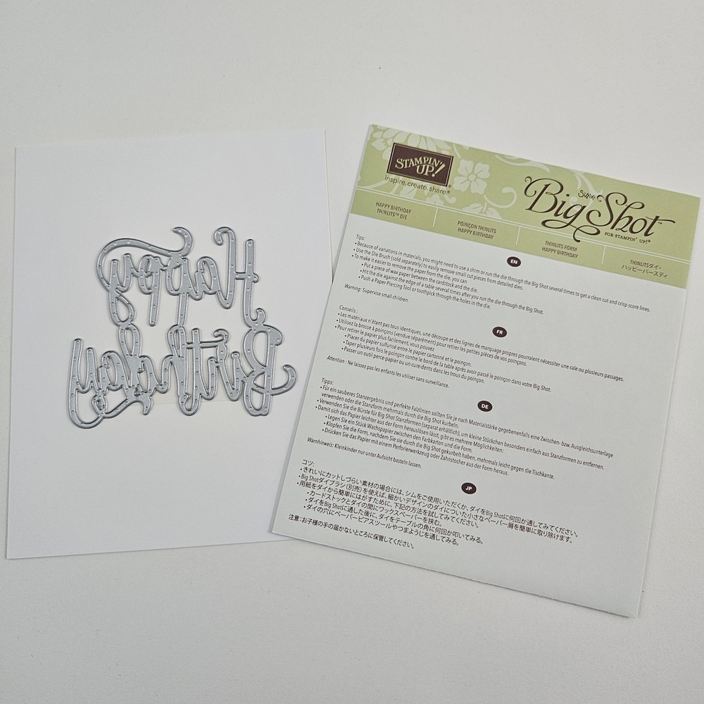 Stampin Up Big Shot Happy Birthday Thinlits Dies