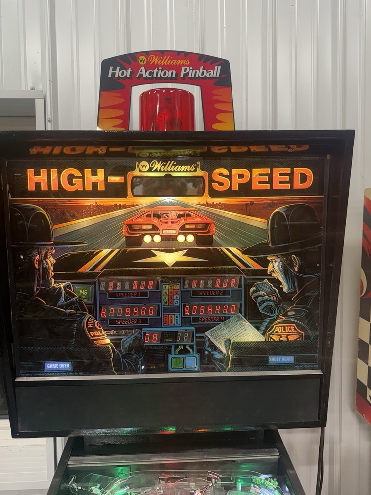 HIGH SPEED Pinball BACKGLASS by WILLIAMS