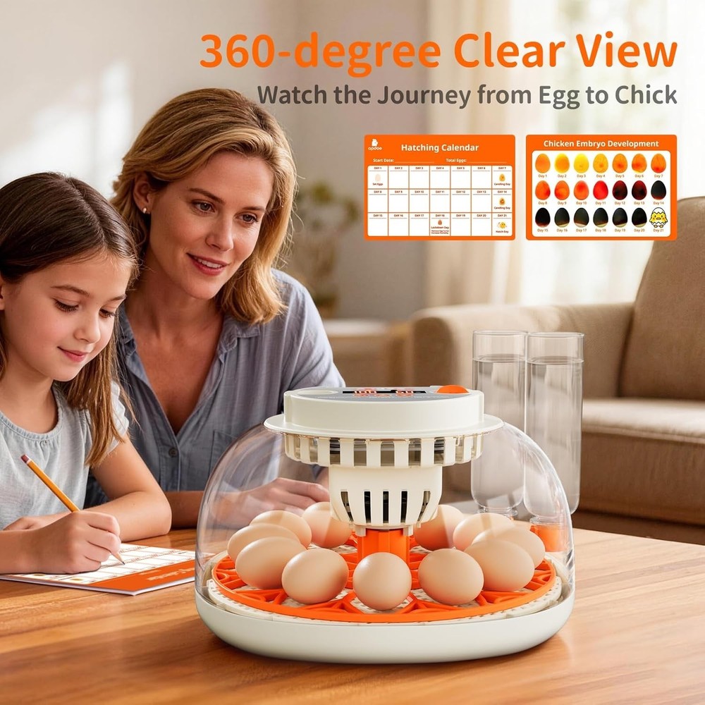 Egg Incubators for Hatching Eggs, Temperature and Humidity Control, Automatic...
