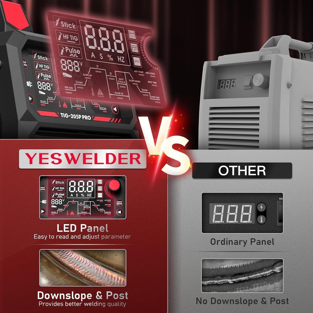 205A TIG Welder Pulse Dual Voltage Welding Machine