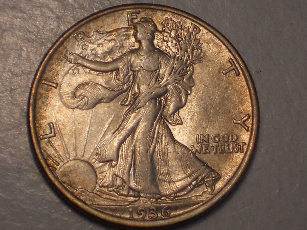 1936 Walking Liberty Half Dollar (AU & Attractive)