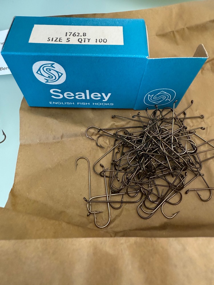 Vintage Edgar Sealey & Sons Streamer Salmon hooks from Redditch, England