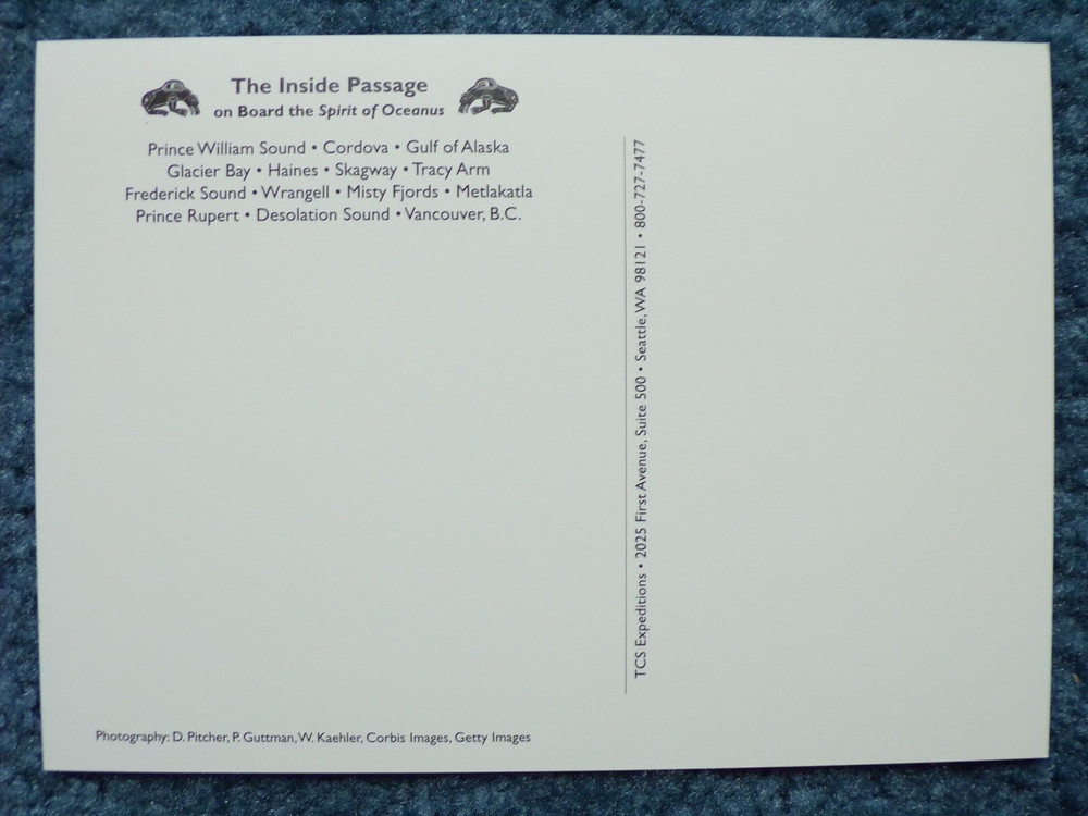 INSIDE PASSAGE CRUISE STATIONERY 4 SHEETS, 5 ENVELOPES, 5 POSTCARDS IN FOLDER