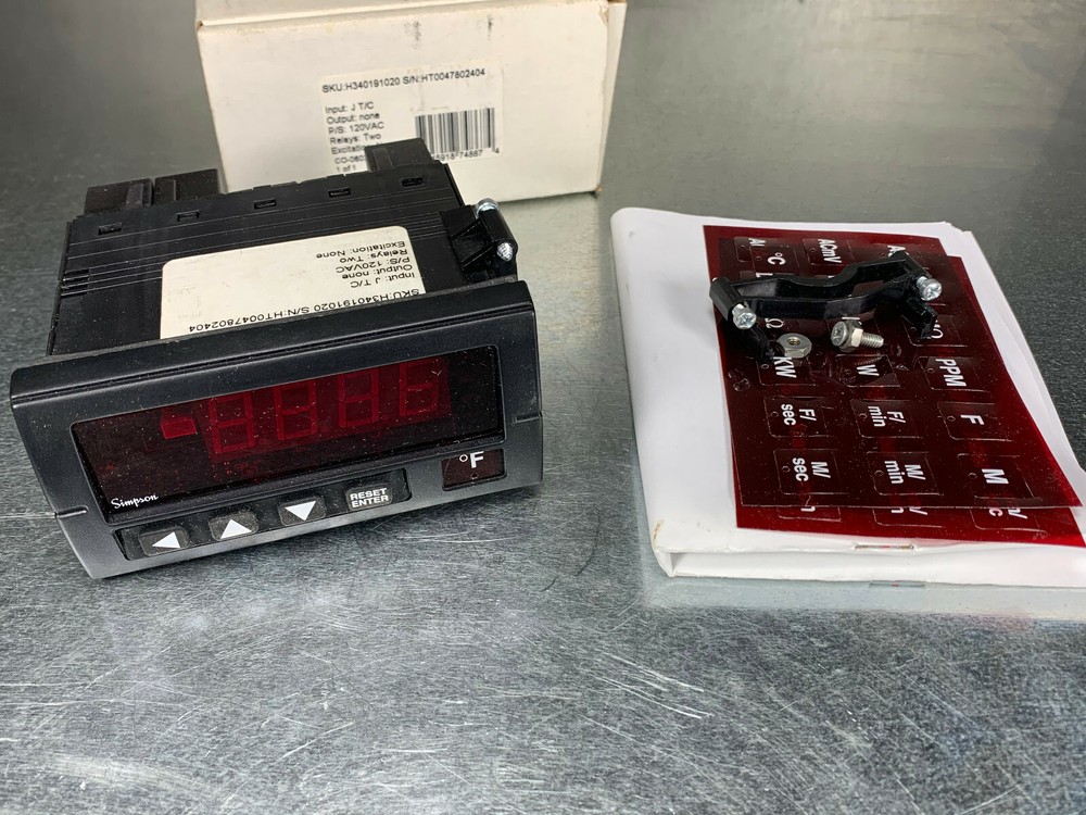 Simpson H340191020 Digital Panel Temperature Meter Temp 120VAC