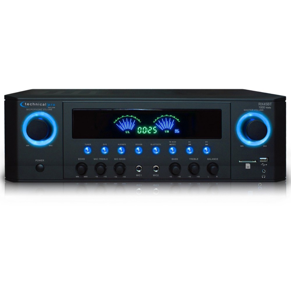 Home Theater System- 1000W Bluetooth Amplifier, 4x8" Ceiling Speakers, Wire