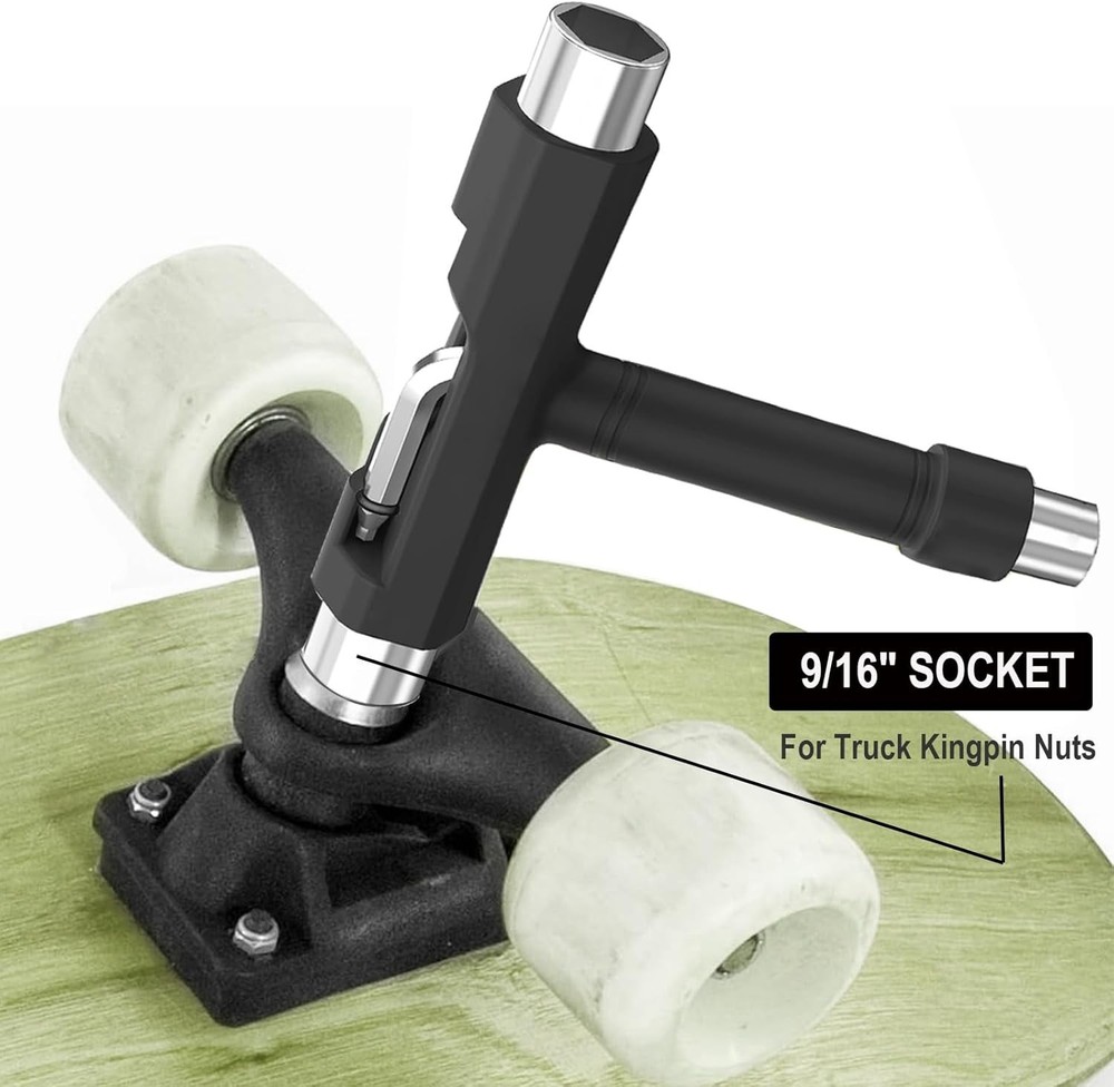 Multi-Function T Tool for Skateboards and Roller Skates - Lightweight & Handy