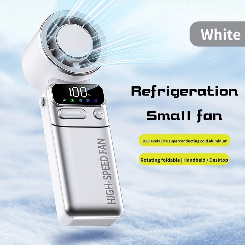 Portable Cooling Fan Handheld Fan Semiconductor Refrigeration, Foldable