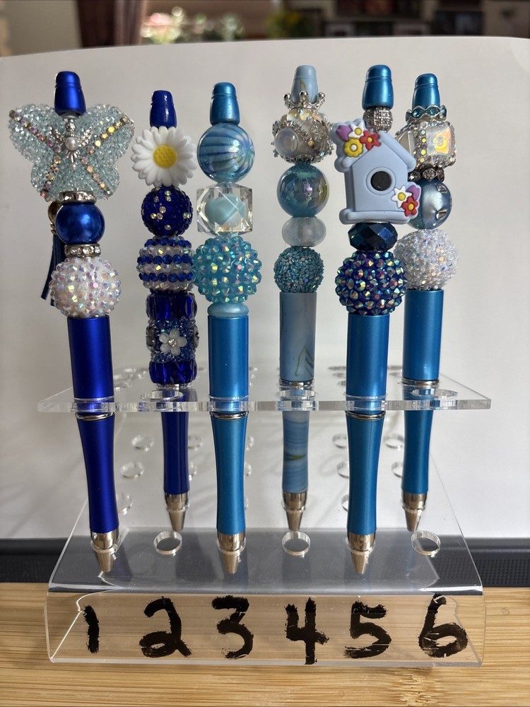6 Handcrafted FANCY Beaded Pens