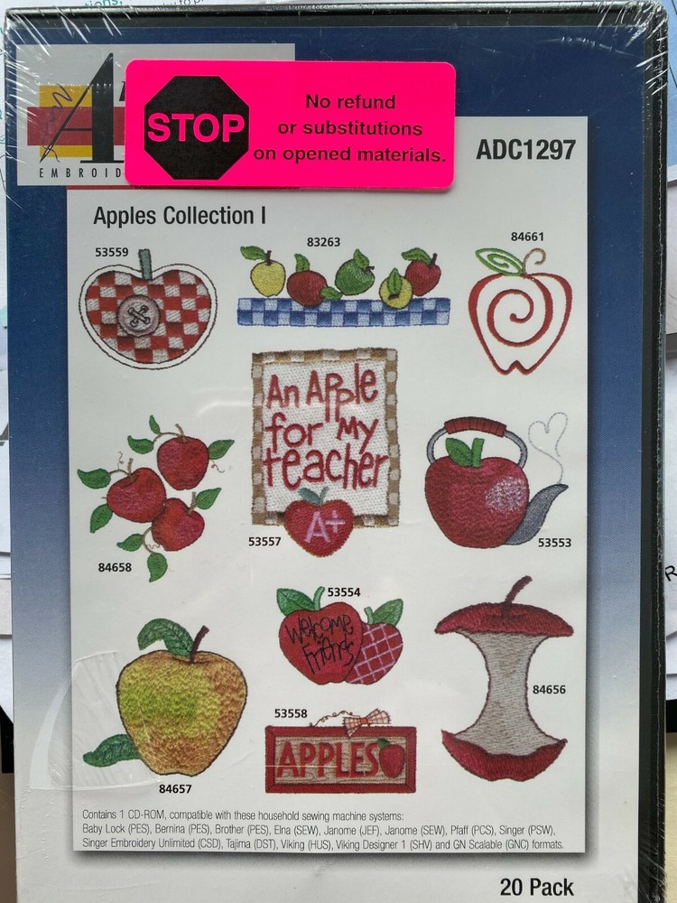 Amazing Designs Embroidery Software Apples Collection 1