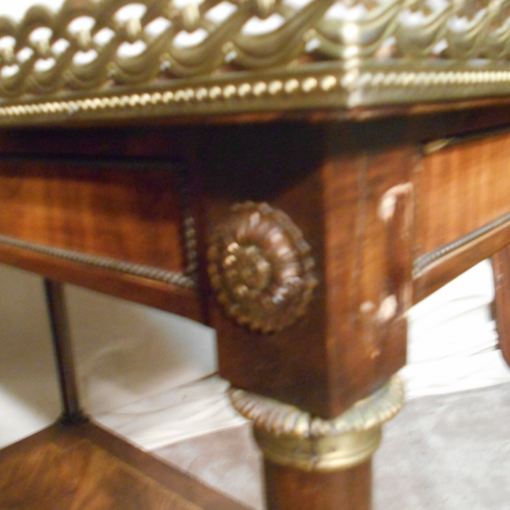 ANTIQUE LOUIS XVI INLAID TWO TIER SIDEBOARD SERVING TABLE