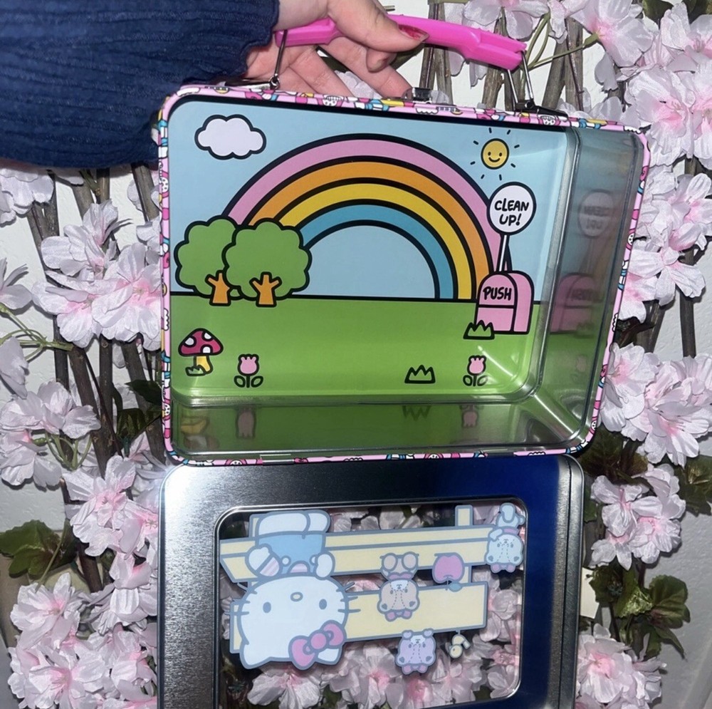 Cute Pink Polka Dot Hello Kitty LunchBox