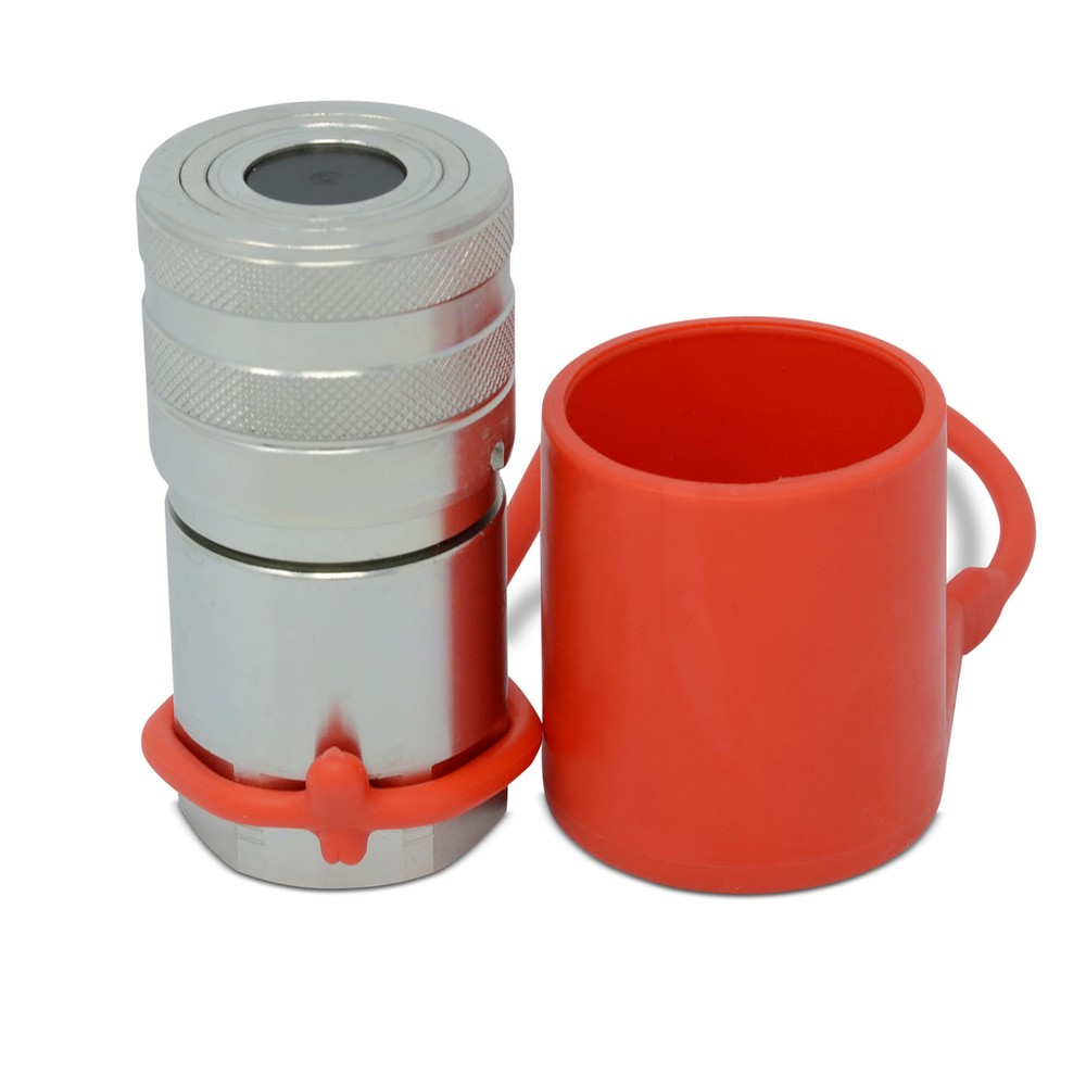3/4″ Flat Face High Flow Hydraulic Quick Connect Female Coupler, 1″ NPT Thread