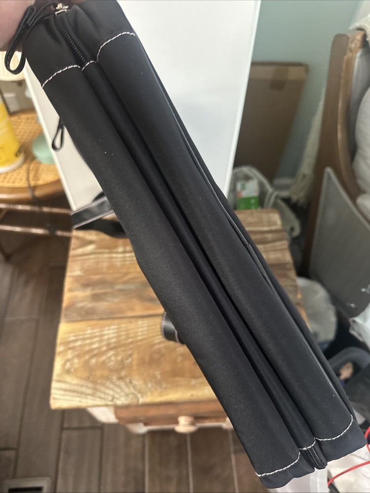 Black Nylon Three Compartment Laptop Bag