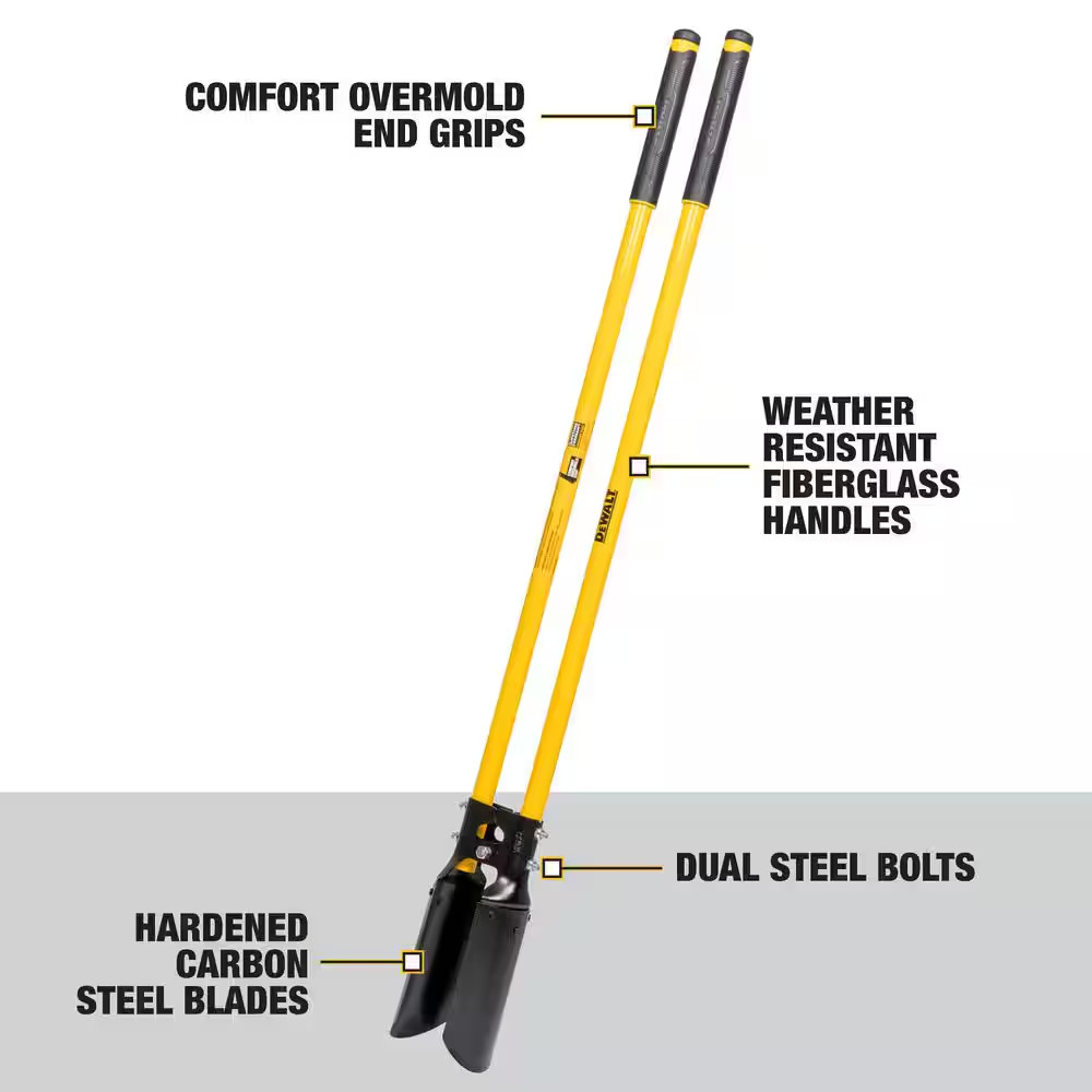 46 In. Fiberglass Handle Post Hole Digger