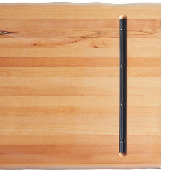 30" x 48" Rectangular Solid Wood Live Edge Restaurant Table Top in White Wood