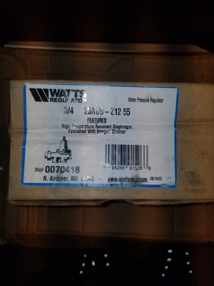 WATTS 3/4 25AUB - Z12 55 WATER PRESSURE REDUCING VALVE