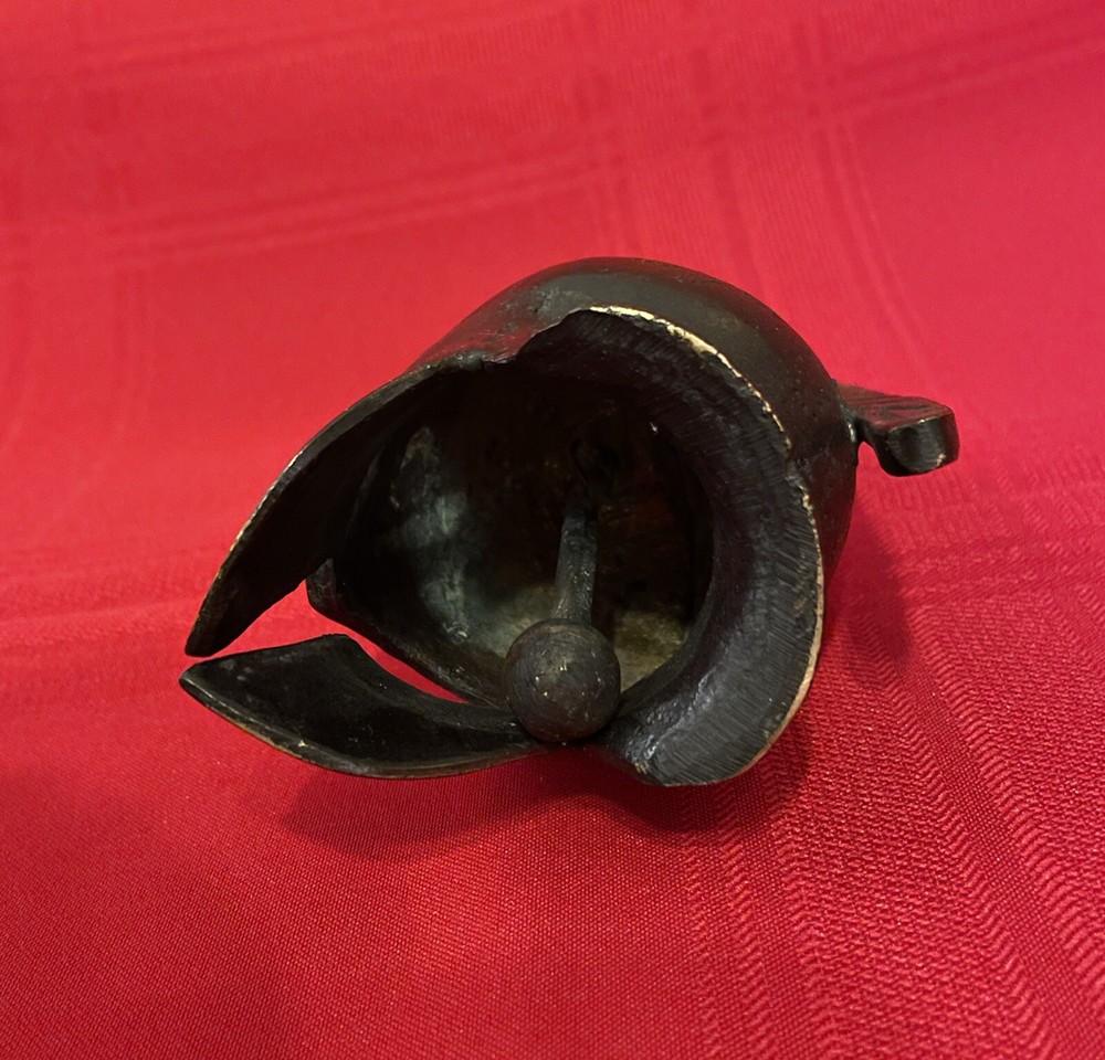 Solid Brass - Roman Gladiator Trojan Warrior Serpent Helmet-Hand Bell - Antique