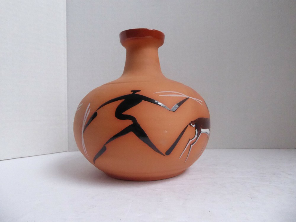 Two Piece Ceramic Terracotta Pitcher with Drinking Cup by Ti Pottery Zimbabwe