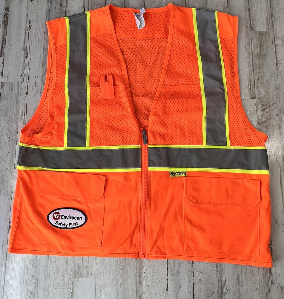 Envirocon High Visibility Orange Safety Vest Size Large