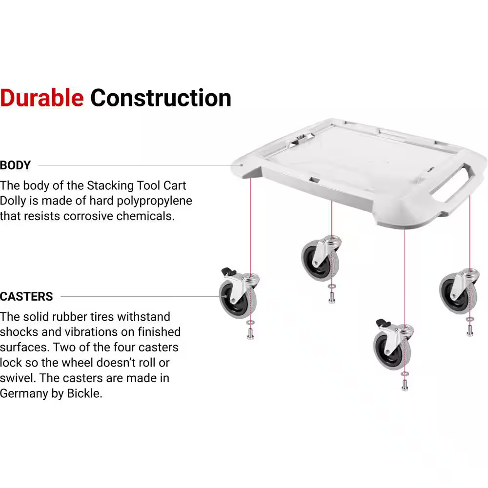 Stacking Tool Cart Dolly 25.4 In.