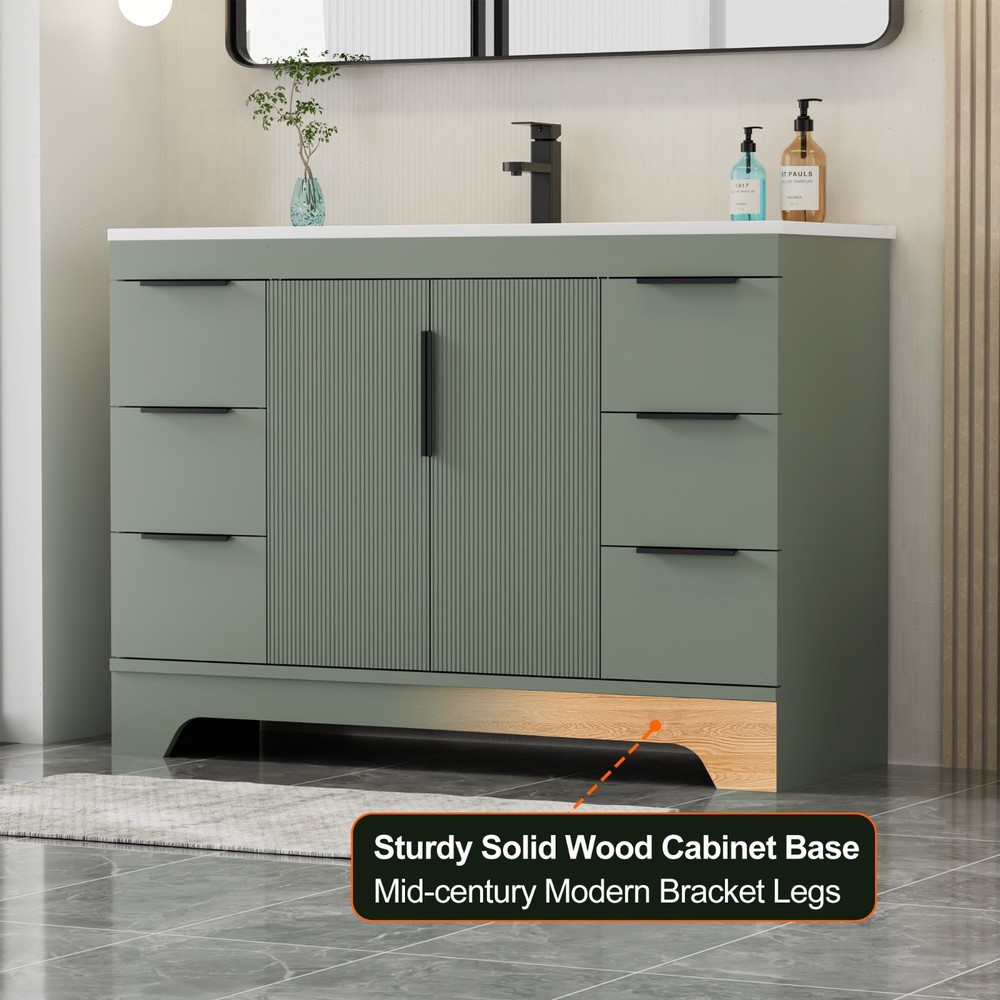 48"/60'' Bathroom Vanity With Resin Sink Top
