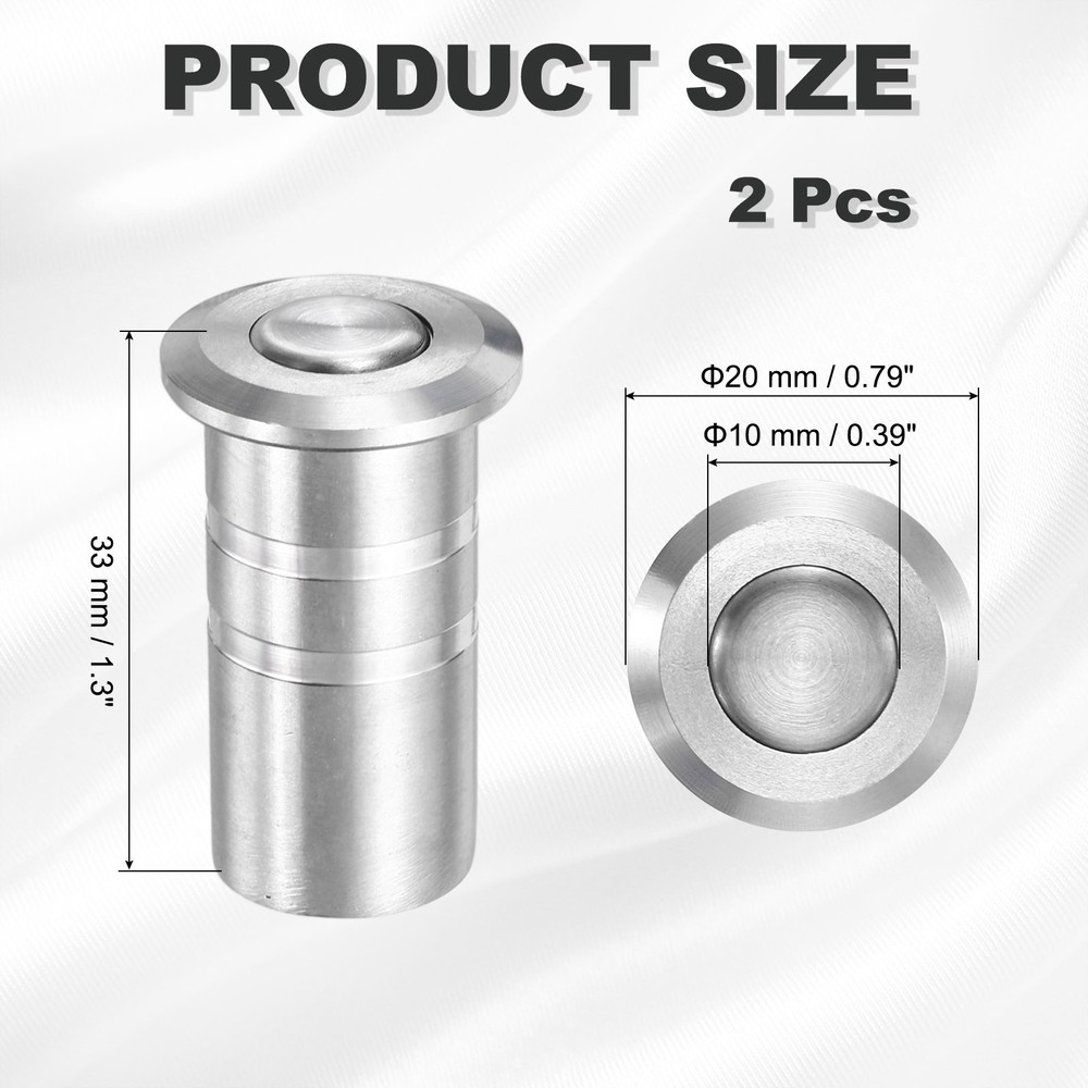 2PCS 0.39" Door Latch Dust Protector Dust-Proof Sliding Lock Insert Silver