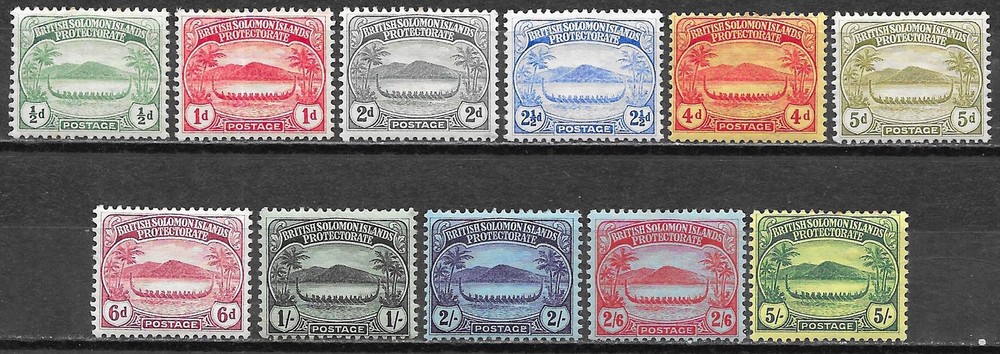 British Solomon Islands stamps 1908 SG 8-17 MLH VF