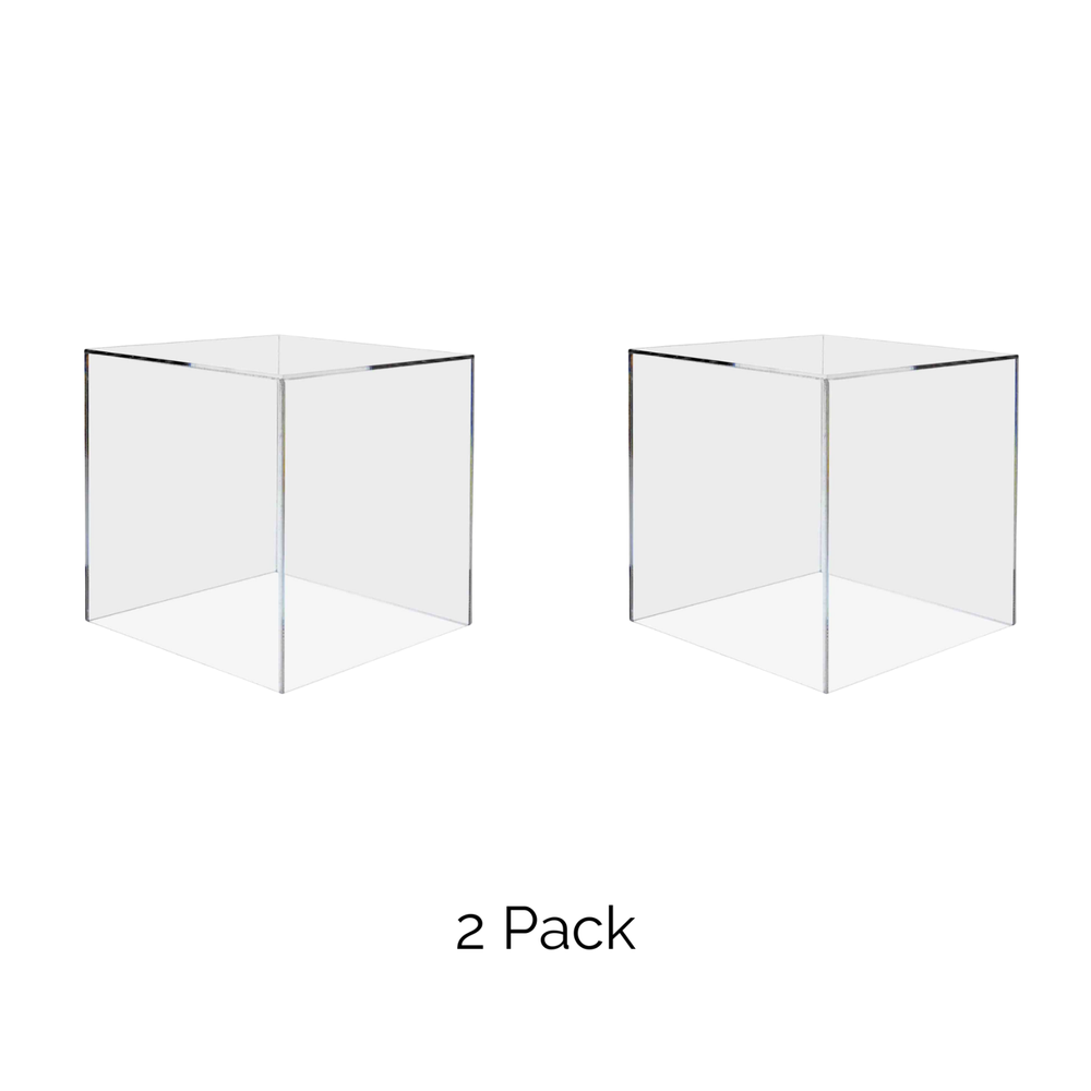 10" Clear Acrylic Display Box Square Merchandise Storage Bin or Riser Qty 2