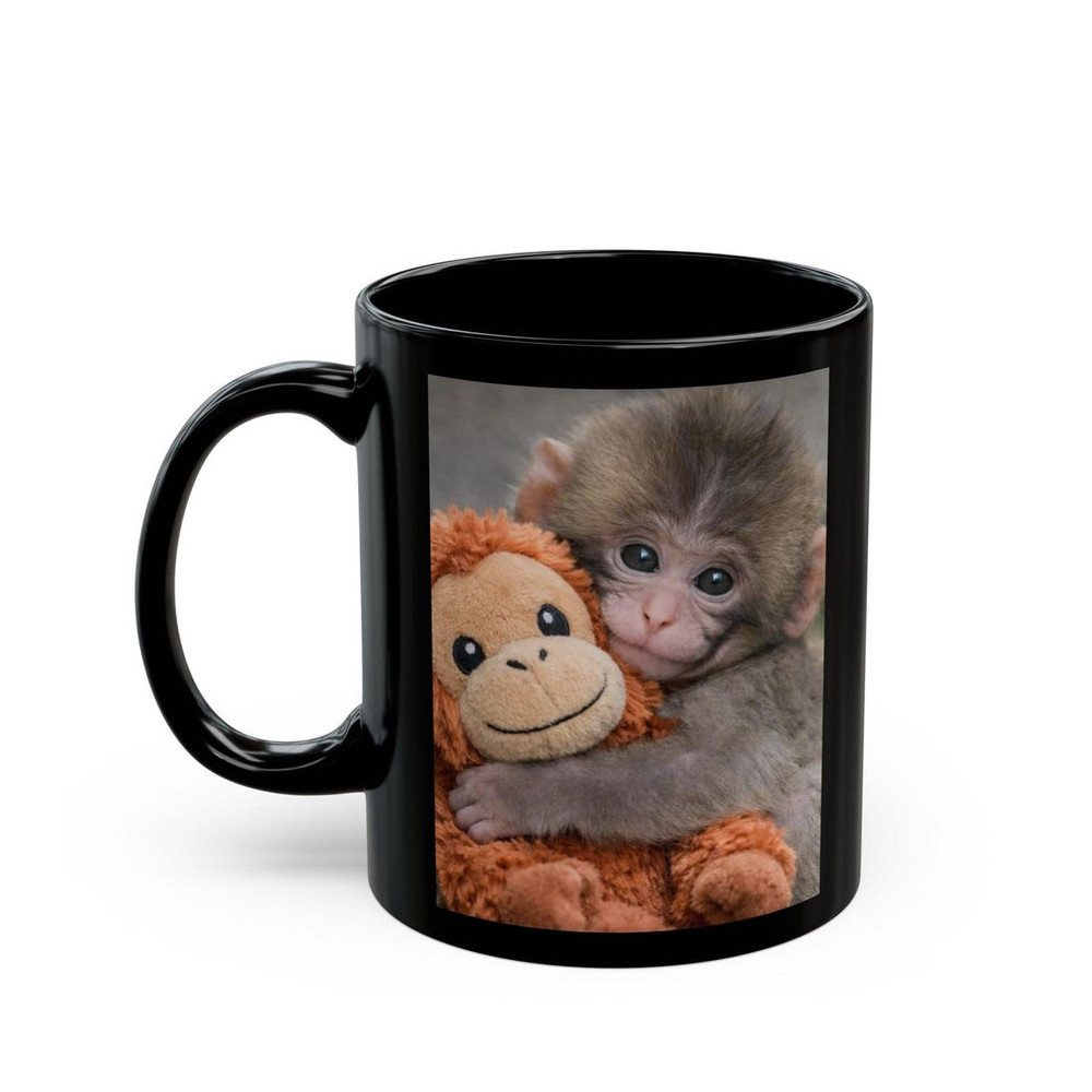 Punch The Monkey Black Mug 11oz & 15oz Coffee Cup