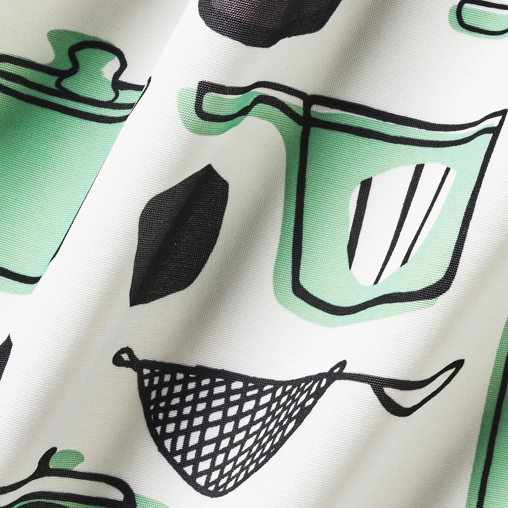 1 x IKEA RINNIG Apron, white/green/patterned
