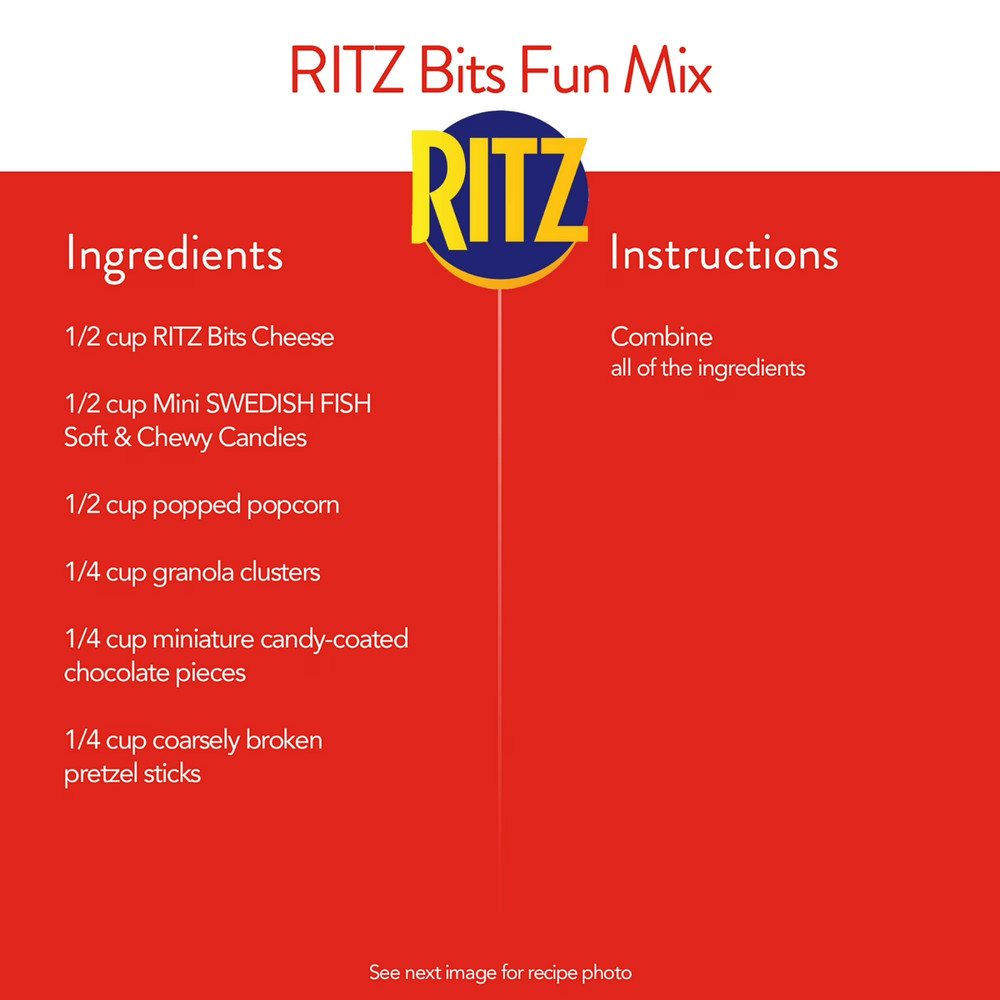 RITZ Bits Cheese Sandwich Crackers, Lunch Snacks, 10 Snack Packs