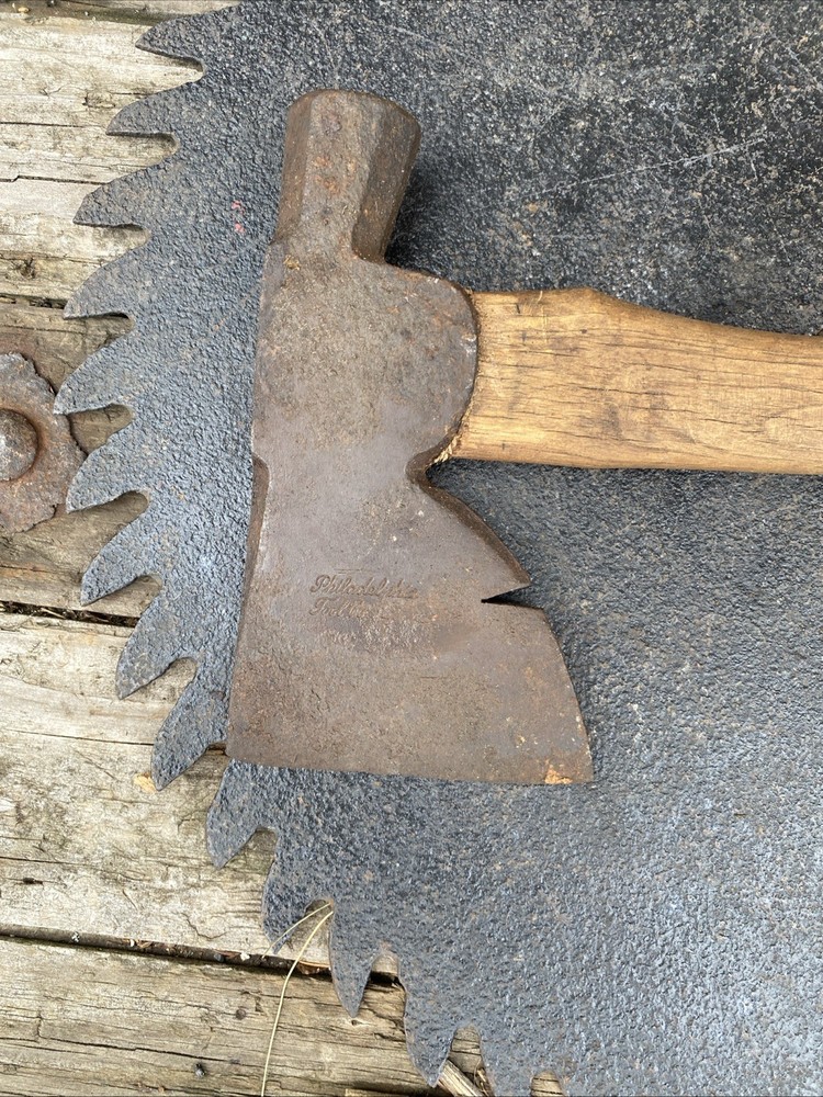 Vintage PHILADELPHIA Tool Co Script Logo Hatchet Carpentry Tool