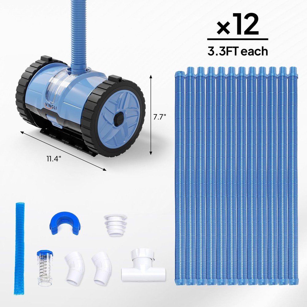 2025 Upgrade Automatic Pool Vacuum Cleaner Wall-Climbing Suction Side