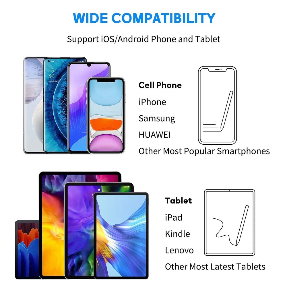 Stylus Pen For iPad iPhone Samsung Galaxy Amazon Fire Tablet Touch Screen Pencil