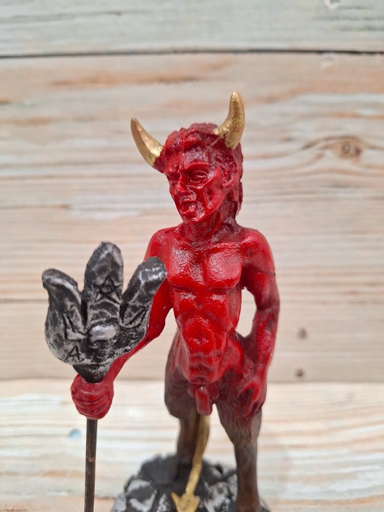 Satan Size 7" Color Red / Resin/ Devil / Evil / Statue Figurine Handmade