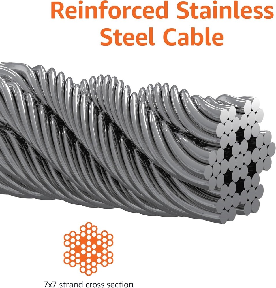 Durable 25 ft Tie-Out Cable for Large Dogs - Rust-Proof & Secure Attachment