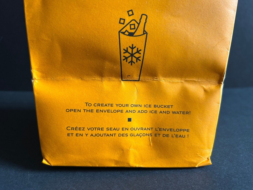 VEUVE CLICQUOT BRUT - Ice Bucket Envelope -EMPTY - 2 'Ice Jacket' Tags