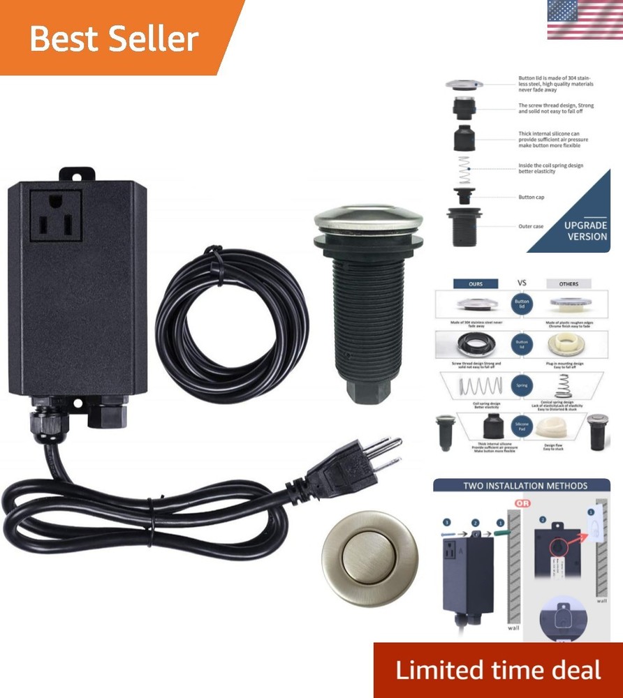 Stainless Steel Garbage Disposal Air Switch Kit - Elegant Functionality