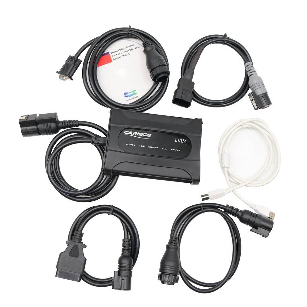 For Doosan Diagnostic Tool DMS-5 UVIM Interface Forklift Excavator Scanner Kit