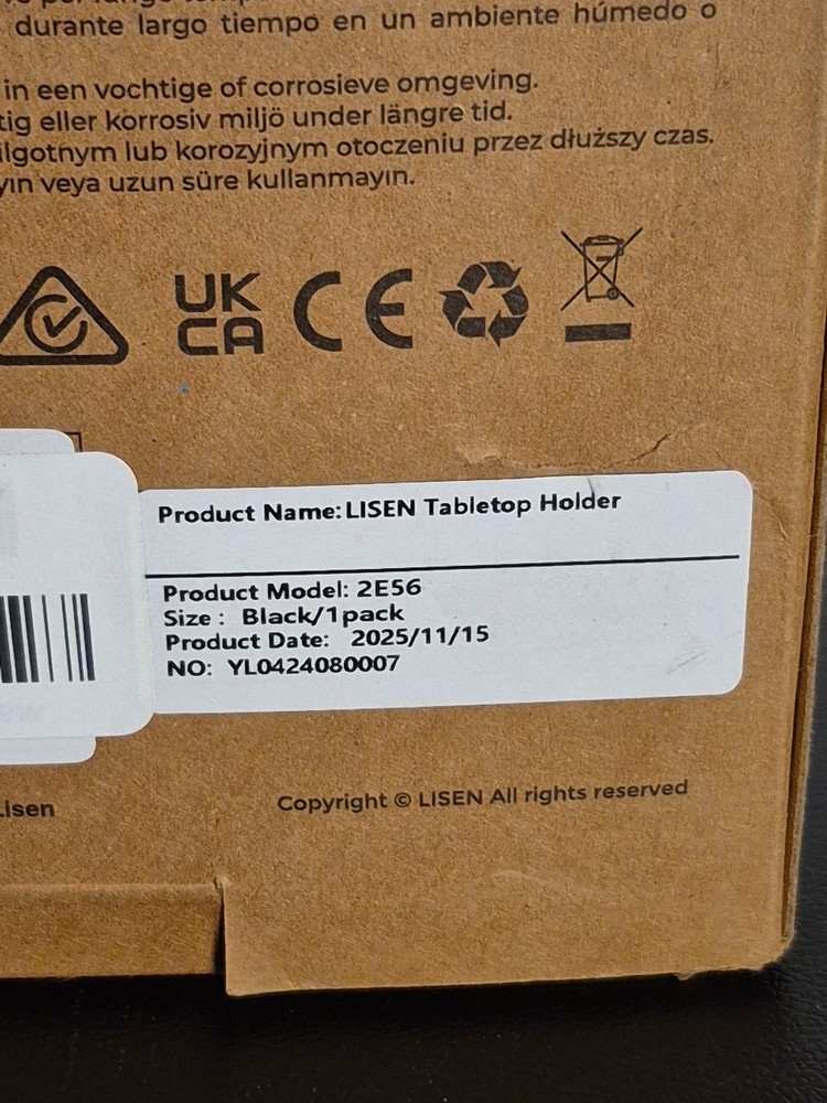 Lisen Desktop Tablet Holder Black Model #2E56