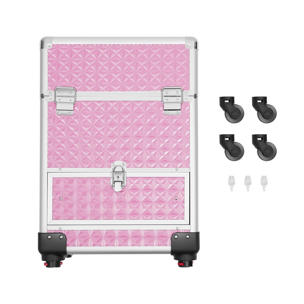 Professional Rolling Makeup Train Case Cosmetic Trolley Organizer Makeup Case