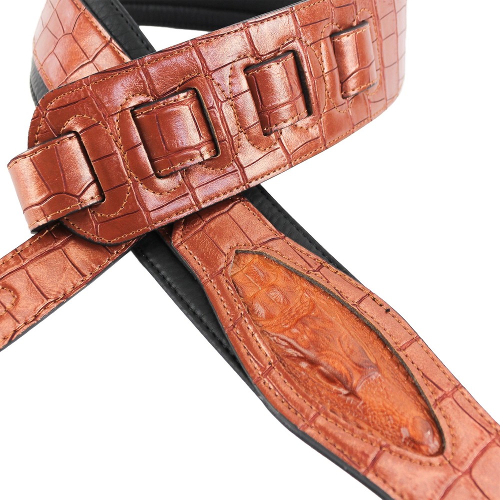 Walker & Williams SF-09 Metallic Copper Alligator Pattern Strap with Gator Head