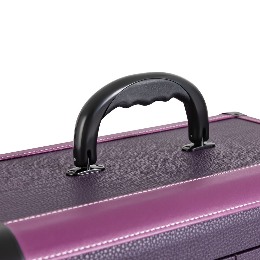 Portable Rolling Makeups Train Case Lockable Cosmetic Storage Organizer Trolley