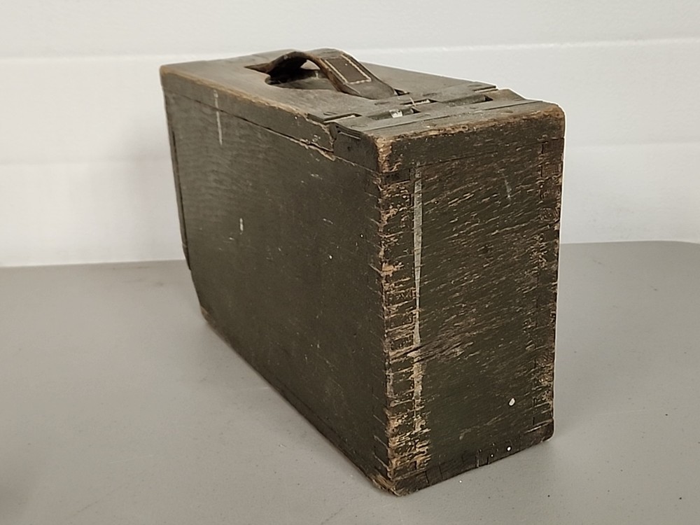 Vintage Wooden Ammo Box Ammunition
